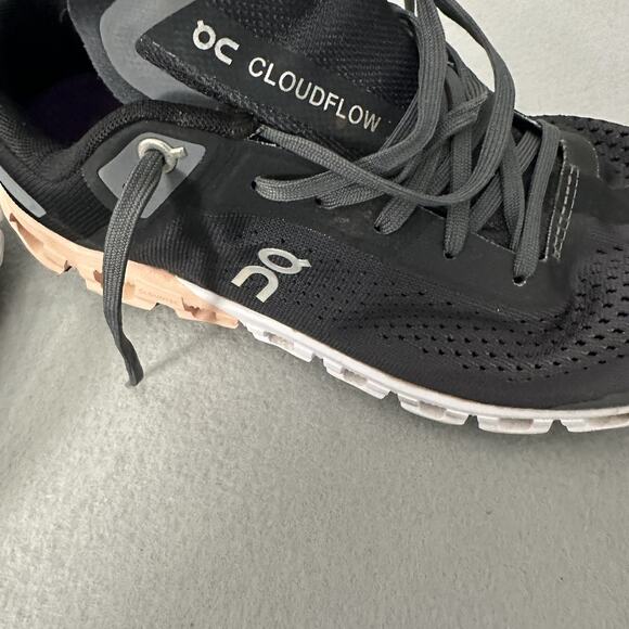 On Cloud Running Cloudflow Shoes Women’s Size 8 Black & Pink Nurse Comfort -READ - Picture 14 of 16